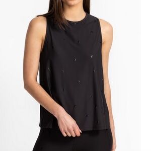 Johnny Was BEE ACTIVE HIGH NECK ACTIVE SWING TANK Large NWT Black Sleeveless